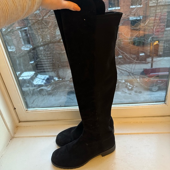 Stuart Weitzman Over the Knee Black Suede Boots, Size 7 (MSRP $795) - Picture 2 of 4